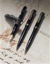 Montblanc Imperial Dragon Limited Edition fountain pen, ballpoint, and mechanical pencil set.